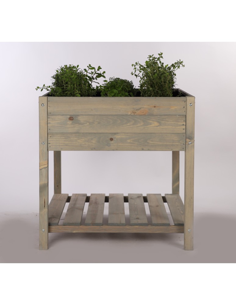 Kwietniki i donice - Drewniany Zielnik OBM~ Szary ~ Duży ~ 78x78x78 cm - product MODO24.PL 10