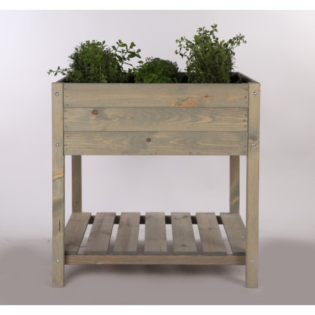 Szary Inspekt / Rozsadnik z Półką ▪ 78x78x78 cm ▪ Poj. 135 l