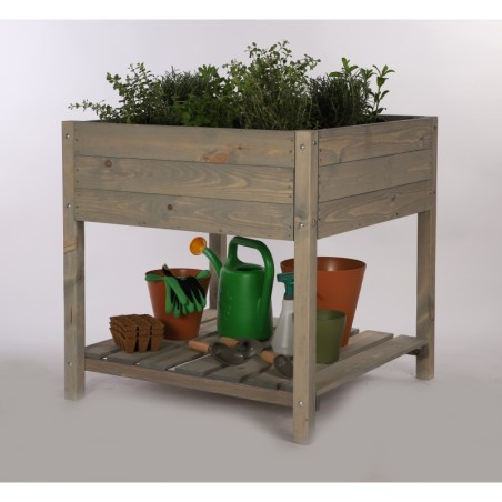 Szary Inspekt / Rozsadnik z Półką ▪ 78x78x78 cm ▪ Poj. 135 l