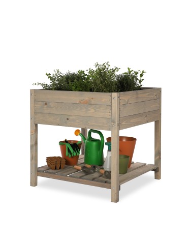 Drewniany Zielnik OBM~ Szary ~ Duży ~ 78x78x78 cm