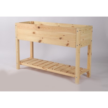 Drewniany Inspekt Warzywny z Półką ▪ 118x40x78 cm ▪ Poj. 106 l