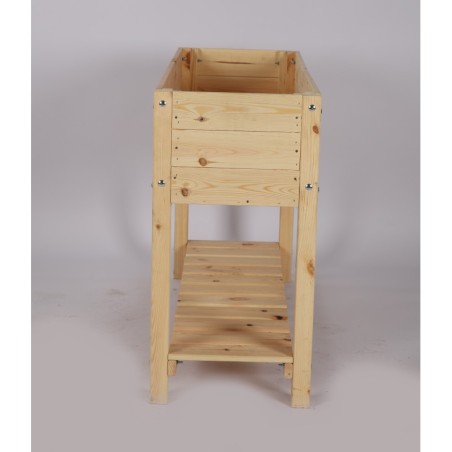 Drewniany Inspekt Warzywny z Półką ▪ 118x40x78 cm ▪ Poj. 106 l