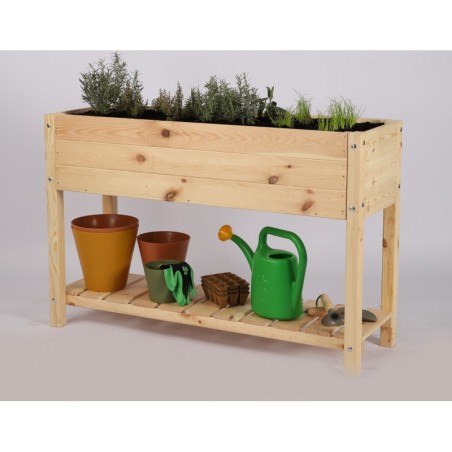 Drewniany Inspekt Warzywny z Półką ▪ 118x40x78 cm ▪ Poj. 106 l