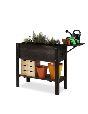 Drewniany Inspekt OBL Czarny ~ Półka Dolna i Boczna