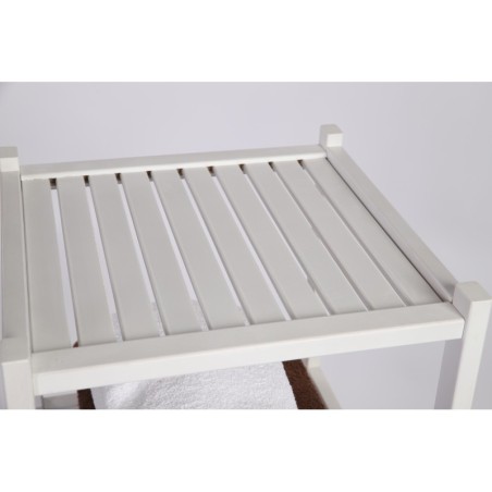 Biała Szafka Łazienkowa TARNI ▪ Bukowa ▪ 3 Półki ▪ 38x38x88 cm