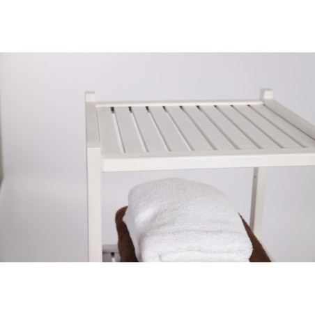 Biała Szafka Łazienkowa TARNI ▪ Bukowa ▪ 3 Półki ▪ 38x38x88 cm