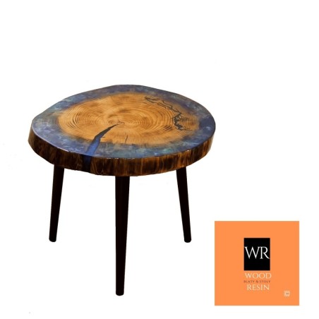Stolik lub Blat ⭖ Azure Vision ⭖ Wood & Resin ⭖ Unikat 142633