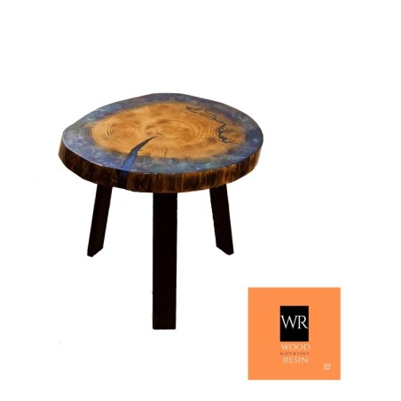 Stolik lub Blat ⭖ Azure Vision ⭖ Wood & Resin ⭖ Unikat 142633