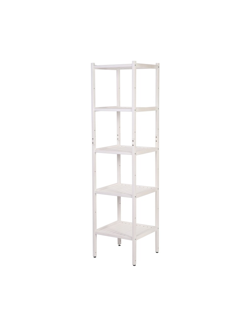 Regały do łazienki - Regał Łazienkowy TARNI ~ 5 Półek ~ Bukowy / Biały - product MODO24.PL 2