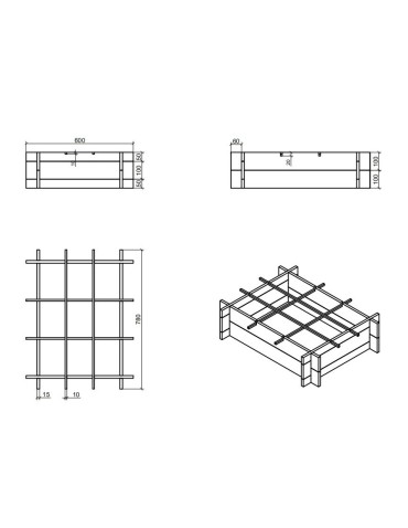 Dom i ogród - Zielnik / Warzywniak~ Składany ~ Szary ~ 118x100x20 cm - product 2