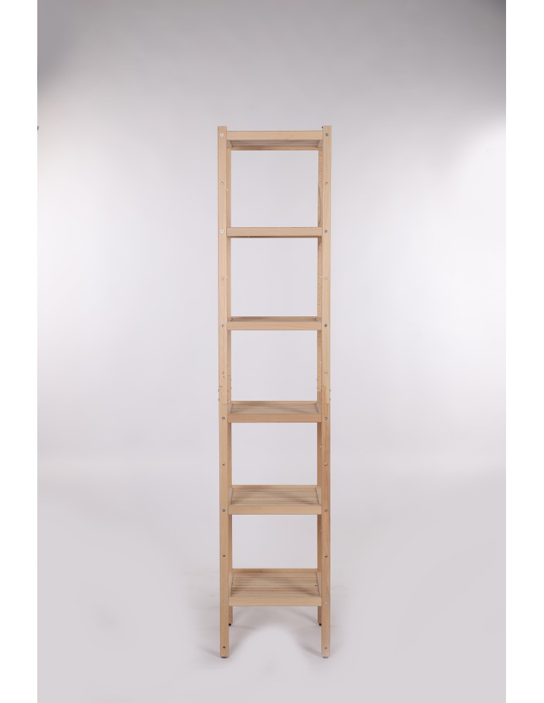 Regały do łazienki - Regał Łazienkowy TARNI ~ 6 Półek ~ Surowy Buk - product MODO24.PL 7