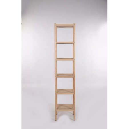 Łazienkowy Regał TARNI ▪ 6 Półek ▪ Surowy Buk ▪ 38x38x184 cm