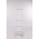 Bukowa Szafka Łazienkowa / Biała ▪ 5 Półek ▪ 38x38x152 cm