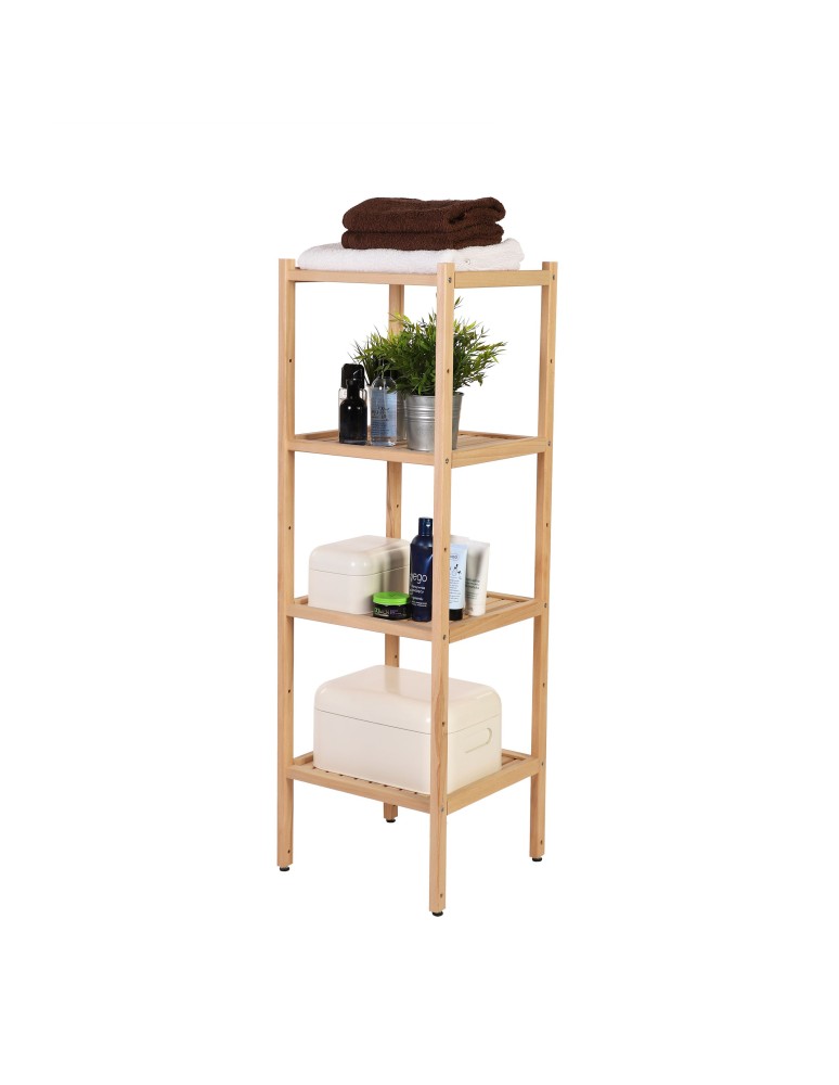 Regały do łazienki - Regał Łazienkowy TARNI ~ 4 Półki ~ Surowy Buk - produkt MODO24.PL 1