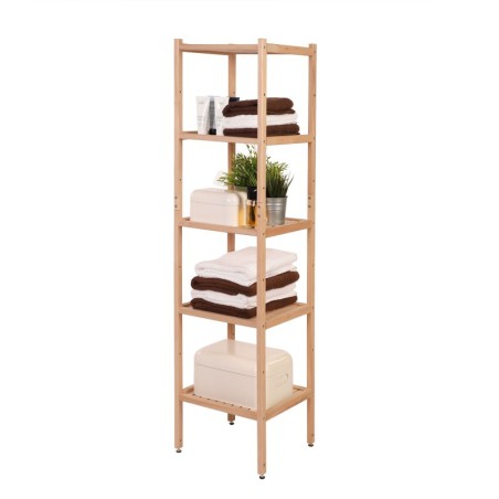 Regał Łazienkowy ▪ 5 Półek ▪ Bukowy ▪ 38x38x152 cm