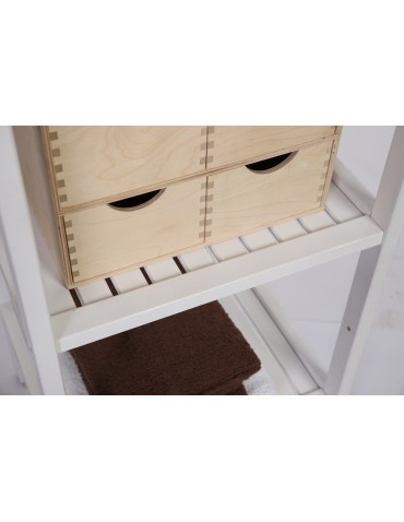 Regały do łazienki - Regał Łazienkowy TARNI ~ 6 Półek ~ Bukowy / Biały - product 5