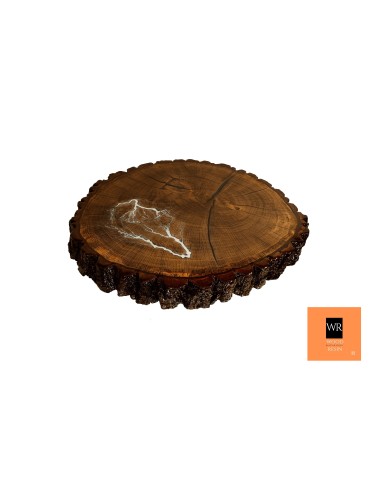 Dębowy Stolik/Blat ~ Night Lightning ~ Wood & Resin ~ Unikat 155133