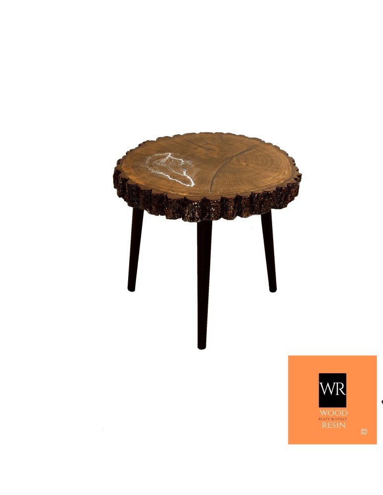 Stoły Marki Wood&Resin - Dębowy Stolik/Blat ~ Night Lightning ~ Wood & Resin ~ Unikat 155133 - product MODO24.PL 1