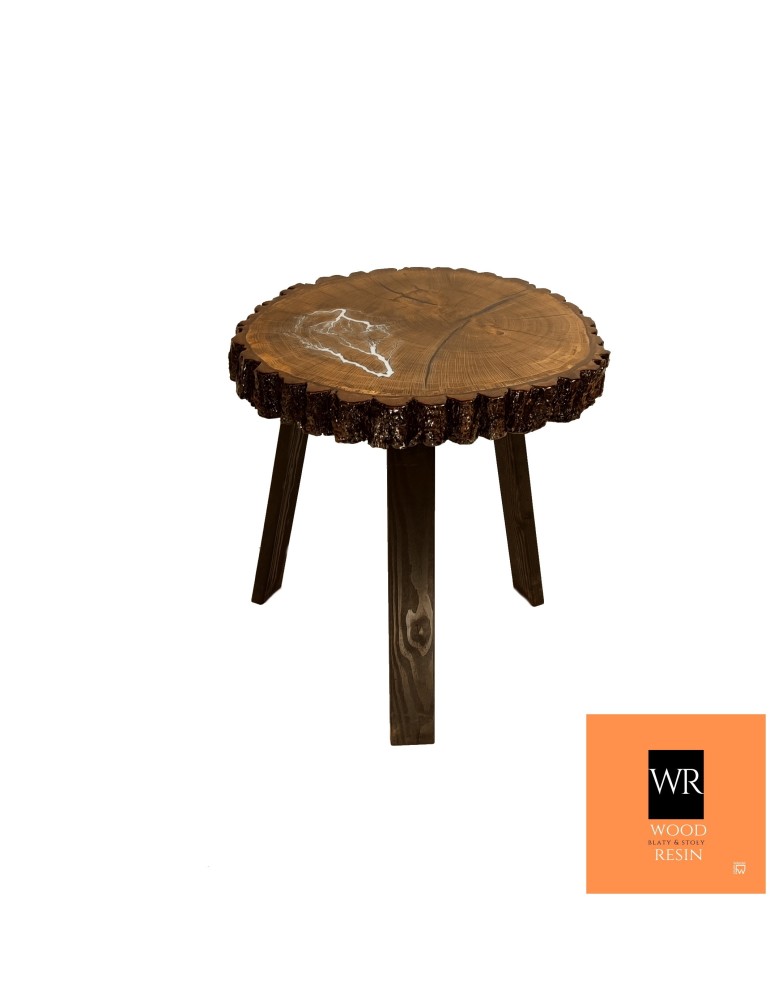 Stoły Marki Wood&Resin - Dębowy Stolik/Blat ~ Night Lightning ~ Wood & Resin ~ Unikat 155133 - produkt MODO24.PL 1