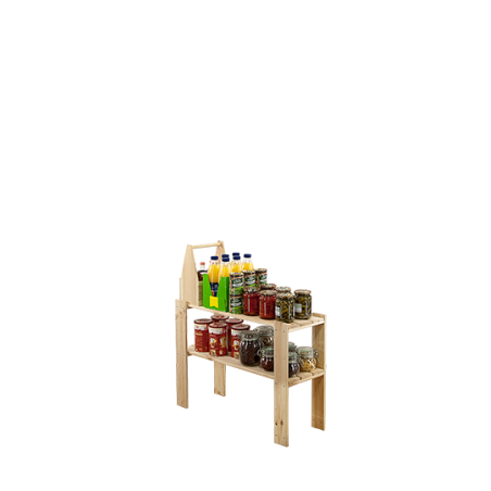 Regał drewniany modułowy z półką ażurową  Maxi 2L