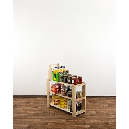Regał drewniany do spiżarni Maxi 2L+ trzypiętrowy