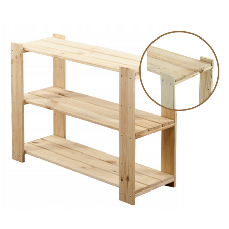 Regał drewniany do spiżarni Maxi 2L+ trzypiętrowy