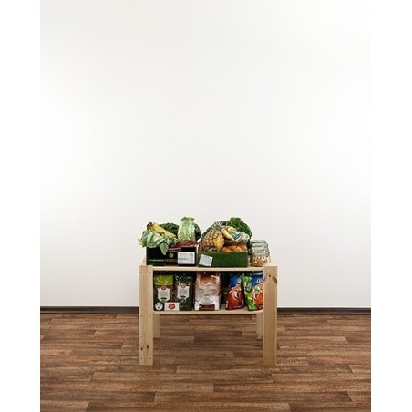 Regał drewniany do warsztatu z półką ażurową  Maxi 2M