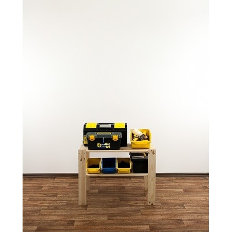 Regał drewniany do warsztatu z półką ażurową  Maxi 2M