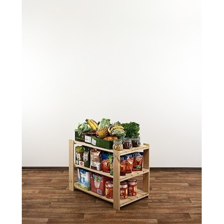 Regał drewniany do piwnicy z półką ażurową  Maxi 2M+