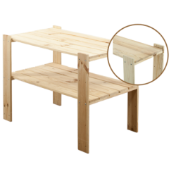 Regał drewniany do warsztatu z półką ażurową  Maxi 2M