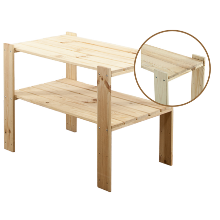 Regał drewniany do warsztatu z półką ażurową  Maxi 2M