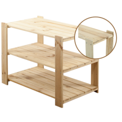 Regał drewniany do piwnicy z półką ażurową  Maxi 2M+