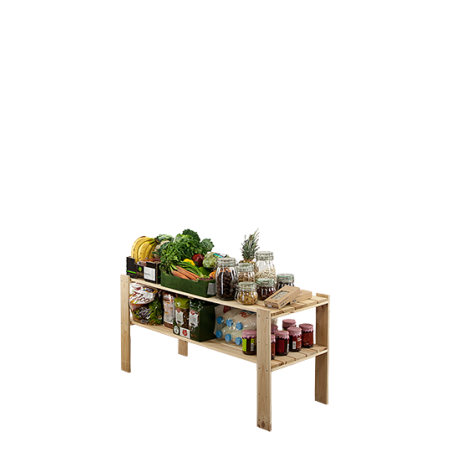 Regał drewniany do spiżarni z półką ażurową Maxi 2N