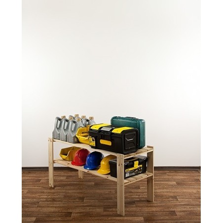 Regał drewniany do spiżarni z półką ażurową Maxi 2N