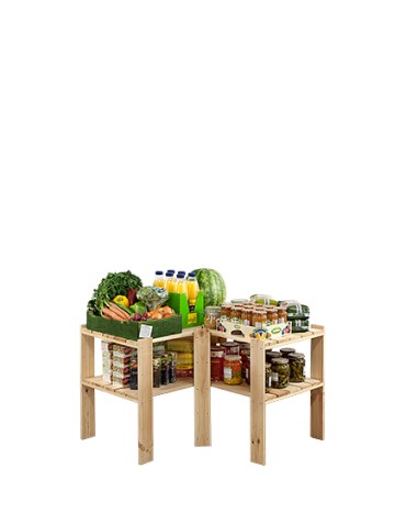 Regał drewniany do spiżarni z półką ażurową Maxi 2W - product 2