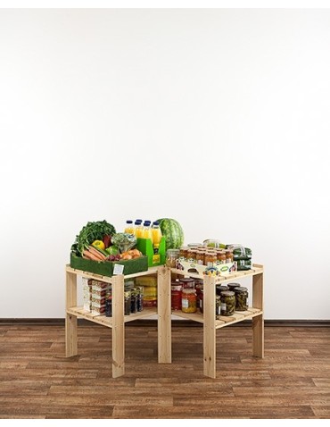 seria MAXI - Regał drewniany do spiżarni z półką ażurową Maxi 2W - product 4