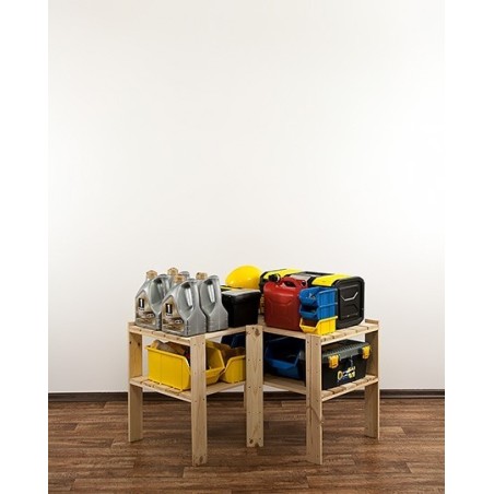 Regał drewniany do spiżarni z półką ażurową Maxi 2W