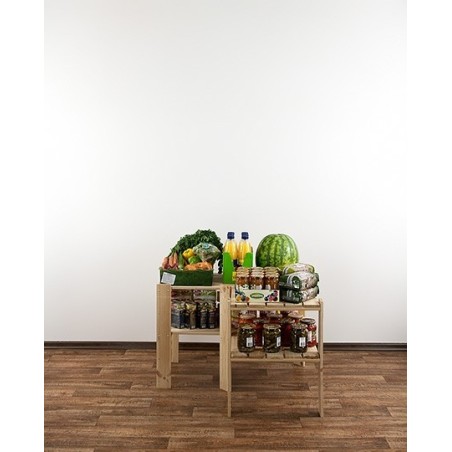 Regał drewniany do spiżarni z półką ażurową Maxi 2W