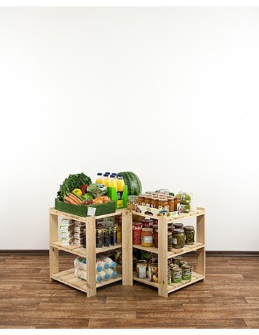 seria MAXI - Regał drewniany do zabudowy z półką ażurową  Maxi 2W+ - product 5