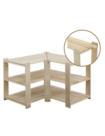 Regał drewniany do zabudowy z półką ażurową  Maxi 2W+