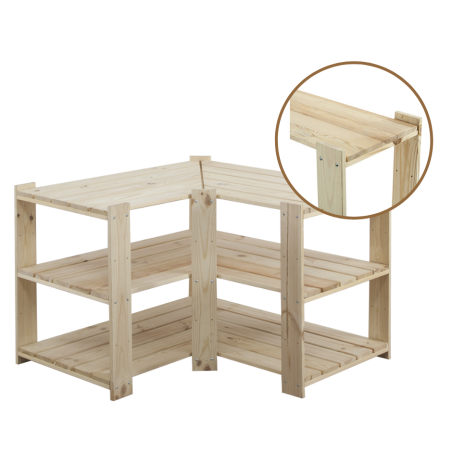 Regał drewniany do zabudowy z półką ażurową  Maxi 2W+