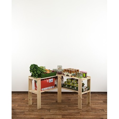 Regał drewniany do piwnicy z półką ażurową Maxi 2Z