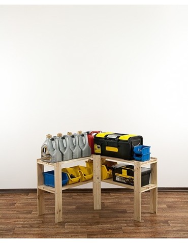 seria MAXI - Regał drewniany do piwnicy z półką ażurową Maxi 2Z - product 7