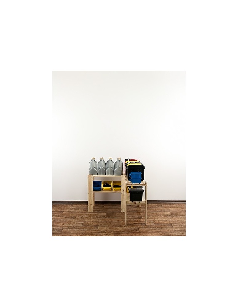 seria MAXI - Regał drewniany do piwnicy z półką ażurową Maxi 2Z - product MODO24.PL 5