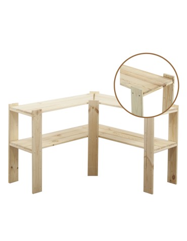 Regał drewniany do piwnicy z półką ażurową Maxi 2Z