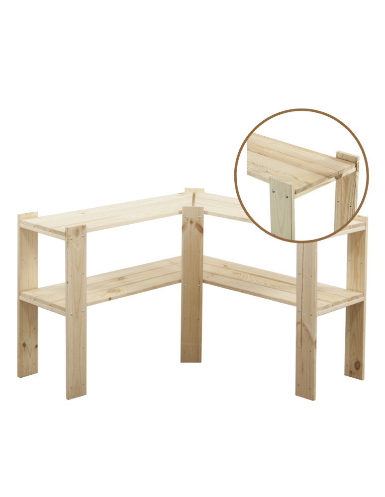 seria MAXI - Regał drewniany do piwnicy z półką ażurową Maxi 2Z - produkt MODO24.PL 1