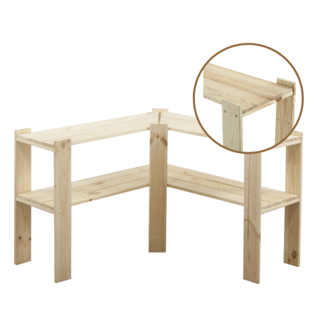 Regał drewniany do piwnicy z półką ażurową Maxi 2Z