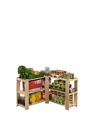 Regał drewniany modułowy z półką ażurową Maxi 2Z+ - product 2