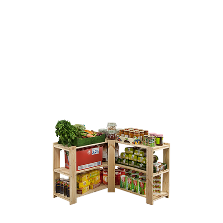 Regał drewniany modułowy z półką ażurową Maxi 2Z+