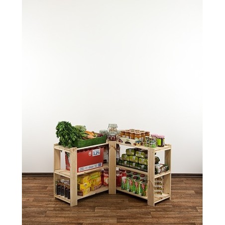 Regał drewniany modułowy z półką ażurową Maxi 2Z+